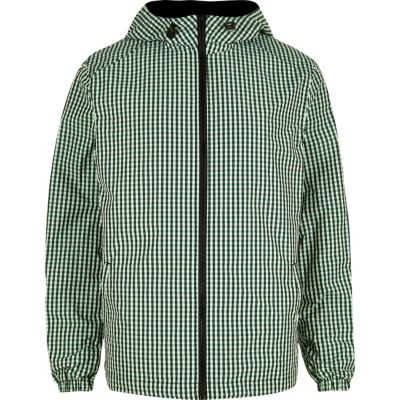 Green checked hoodie